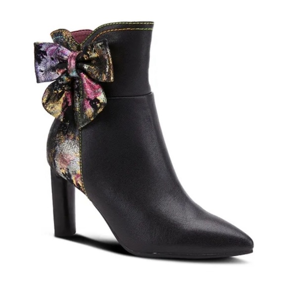 L'artiste Breathtaking Boots Multi Color Heel Leather Bow Size 37 new - Picture 1 of 12